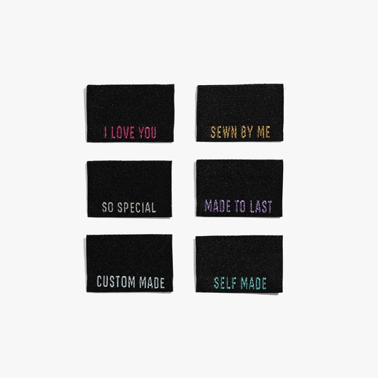 Kylie & The Machine 'Metallic Side Seams (Black)' Labels