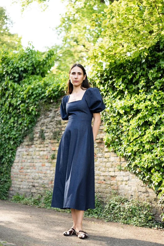 Puff and Pencil Square Dress & Puff Sleeve