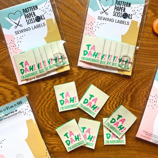 Pattern Paper Scissors 'Ta Dah! I'm Handmade' Labels