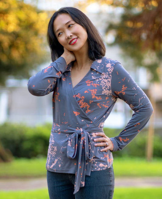 Itch to Stitch Coimbra Wrap Top - Printed copy shop SIZES 00-20 / FULL BUST (+£7.00)