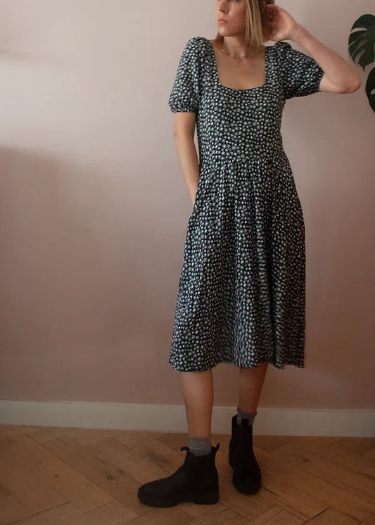 French Navy Goldenrod Dress - Printed copy shop (+£7.00)