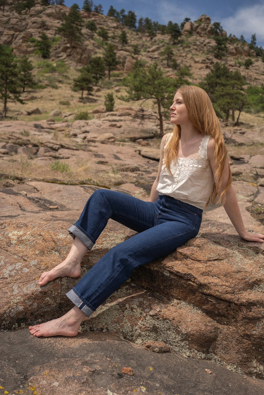 Anna Allen Helene Selvedge Jeans (14 - 32) - Printed copy shop (+£10.00)