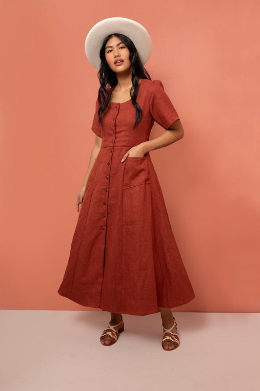 Friday Pattern Company Hughes Dress - Printed copy shop SIZES 1X - 7X (£7.00)