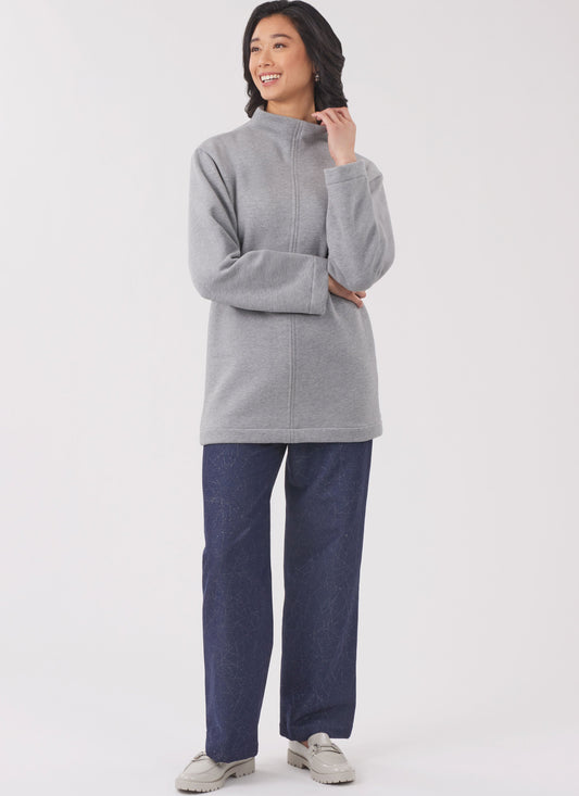 New Look Misses' Knit Tops and Knit or Woven Pull on Trousers N6814