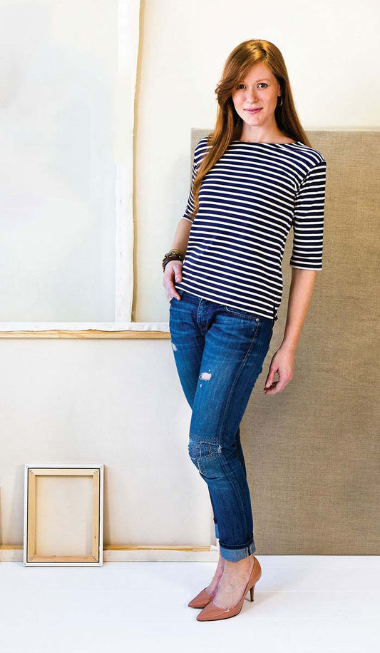Liesl + Co Maritime Knit Top