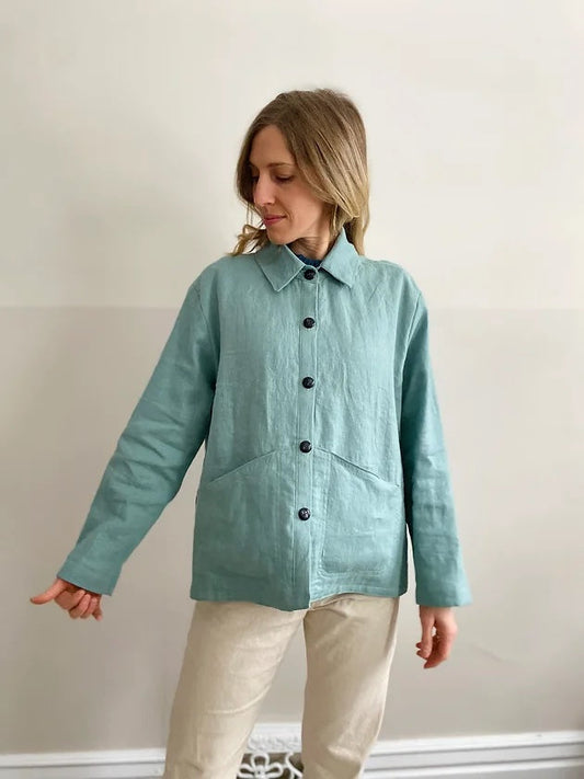 French Navy Portmanteau Shacket - Printed copy shop (+£7.00)