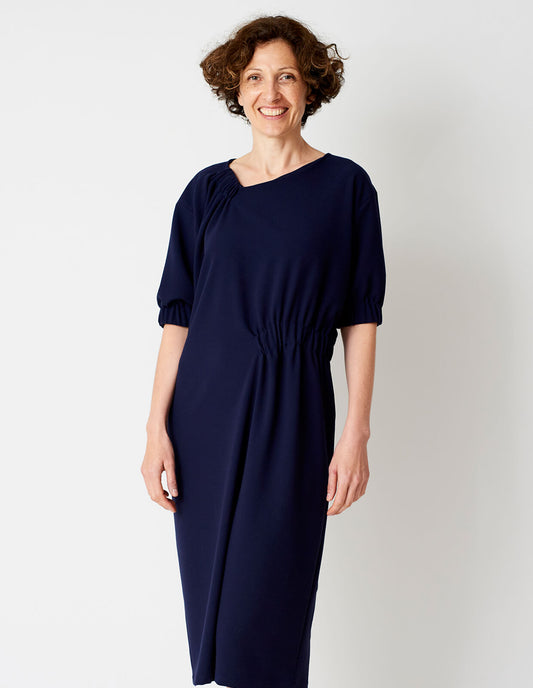 The Maker's Atelier Asymmetric Gather Dress - Printed copy shop (+£7.00)