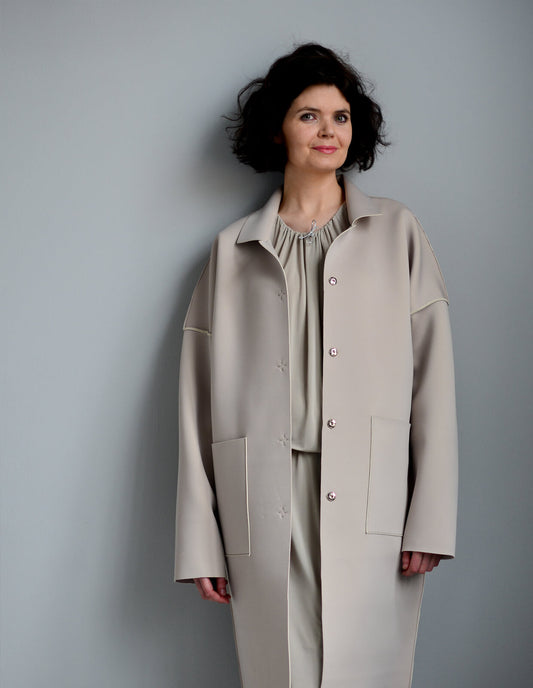 The Maker's Atelier Unlined Raw-edged Coat - Printed copy shop (+£7.00)