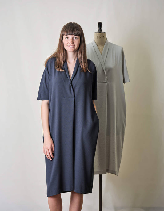 The Maker's Atelier Shawl Collar Dress - Printed copy shop (+£7.00)