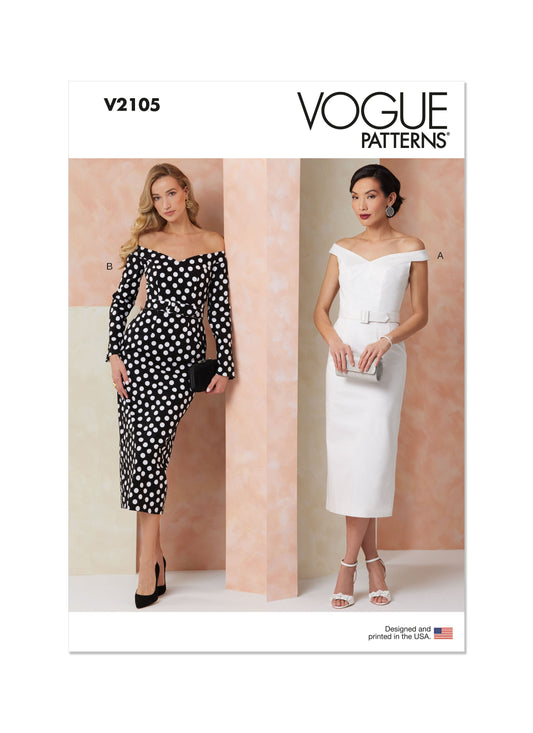 Vogue Dress and Belt V2105