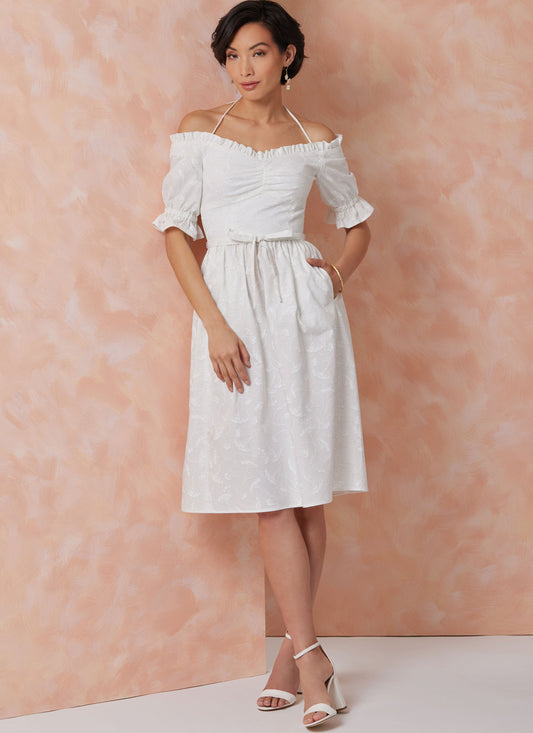 Vogue Dress with Tie Belt V2107