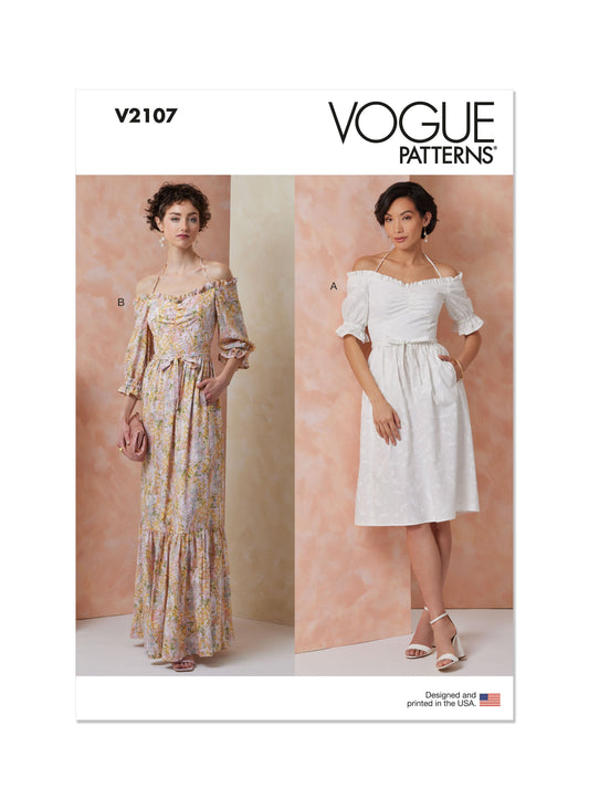 Vogue Dress with Tie Belt V2107