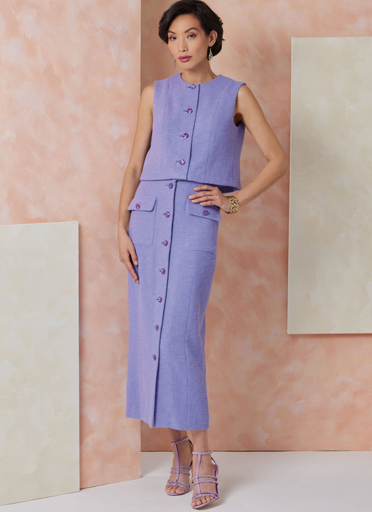 Vogue Top and Skirt V2118