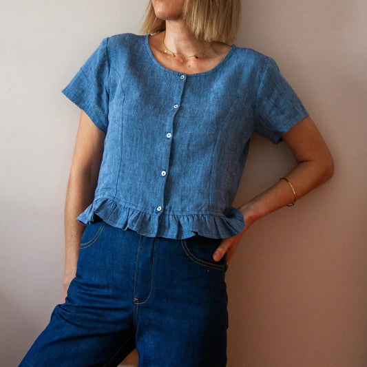 French Navy Vetiver Top