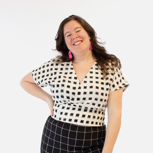 Helen's Closet Cassidy Wrap Top - Printed copy shop SIZES 12-34 / D CUP (+£7.00)
